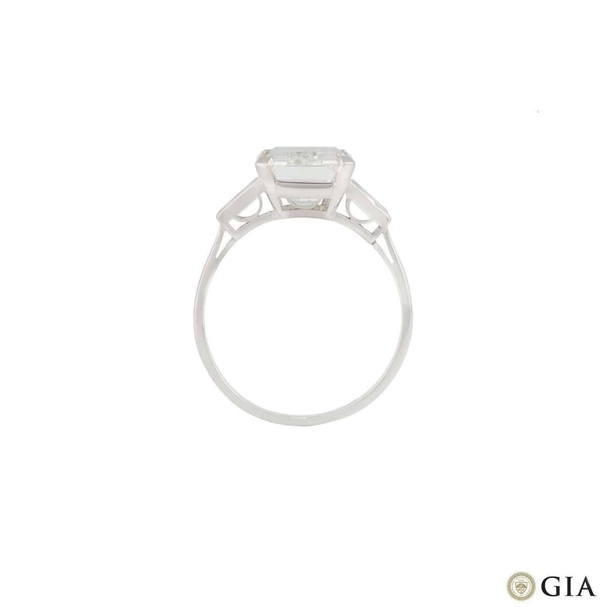 GIA Certified Emerald Cut Three Stone Diamond Engagement Ring 7.02 Ct H/VS1 1