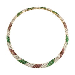 Diamond, Emerald and Ruby Multi-Gem Jewellery Suite