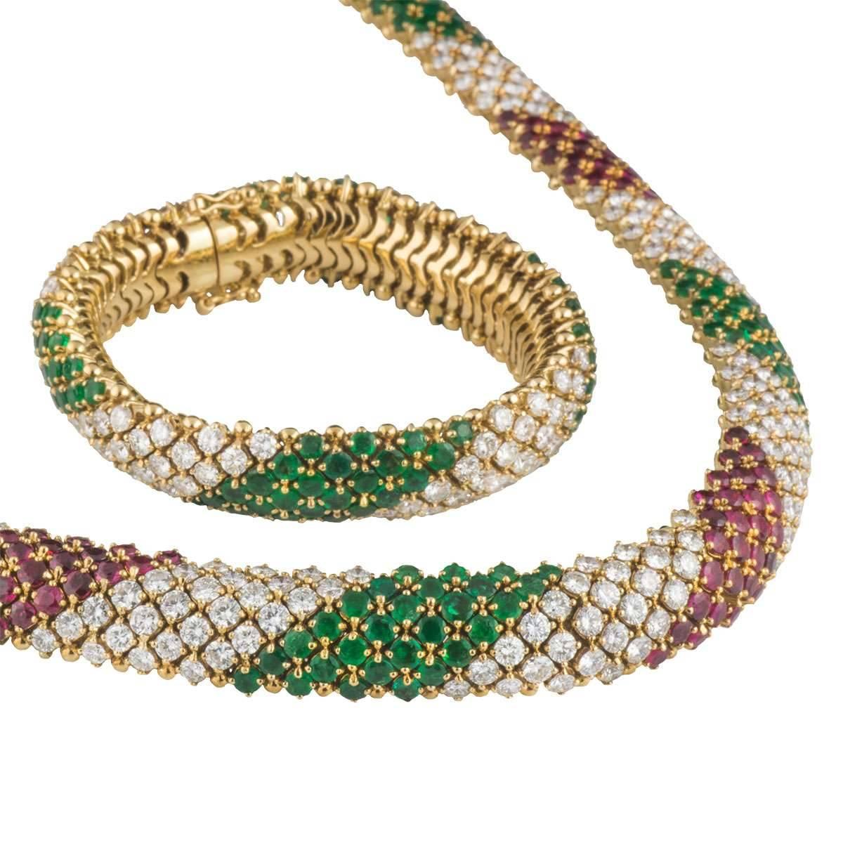 Diamond, Emerald and Ruby Multi-Gem Jewellery Suite