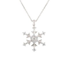 Snowflake Diamond Platinum Pendant Necklace