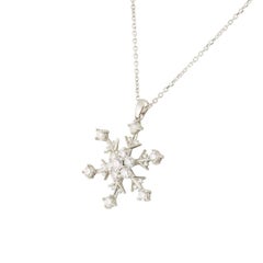 Snowflake Diamond Platinum Pendant Necklace