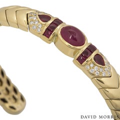 David Morris Diamond and Ruby Cuff Bangle