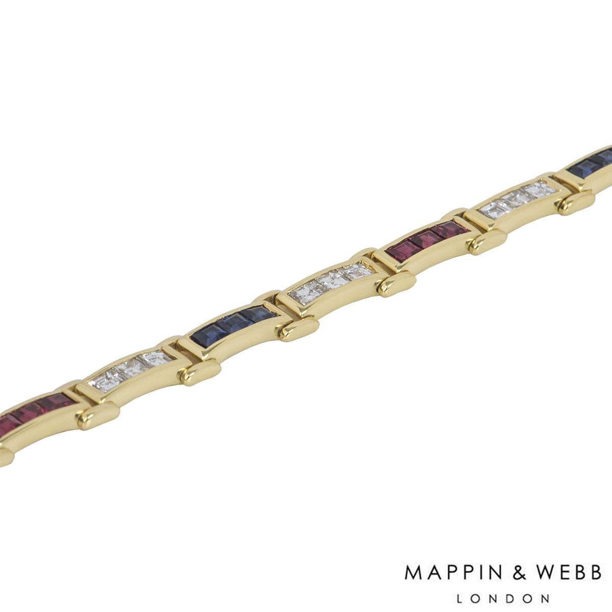 Mappin & Webb Diamond and Multi-Gem Bracelet In Excellent Condition In London, GB