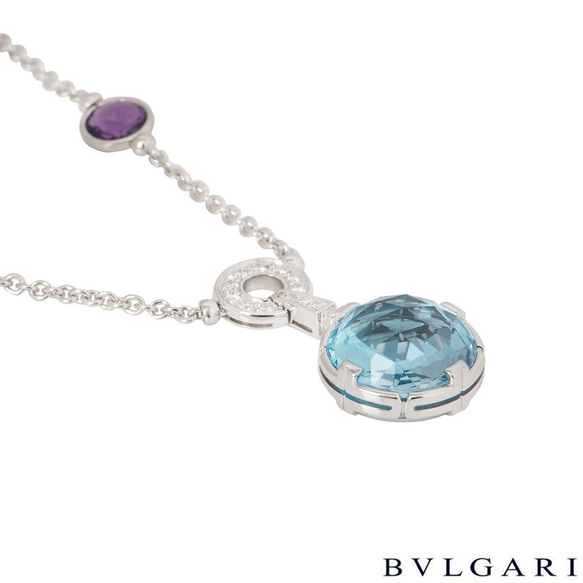 Bulgari Parentesi Diamond and Multi-Gem Necklace In Excellent Condition In London, GB