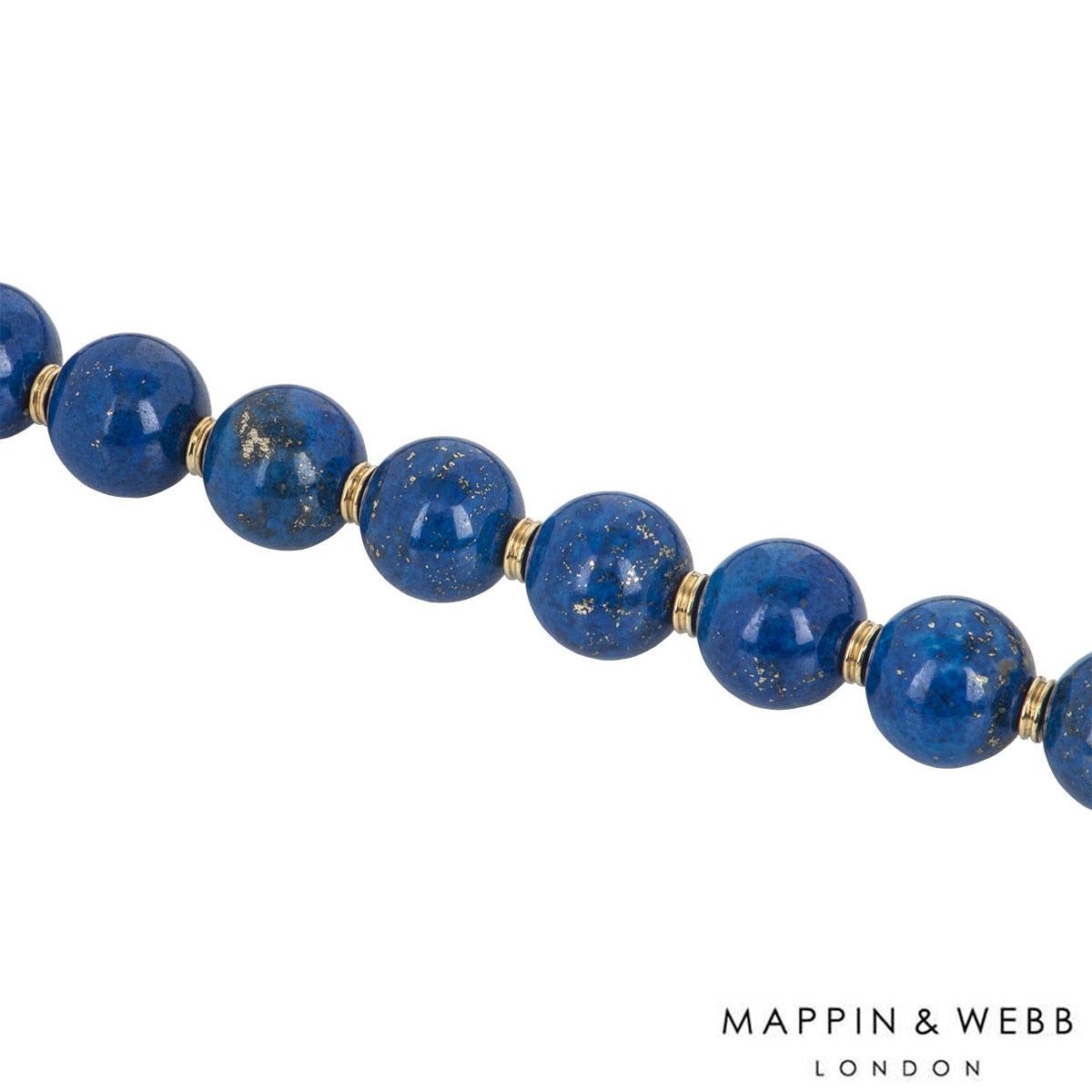 Mappin & Webb Lapis Ball Set Necklace In Excellent Condition In London, GB