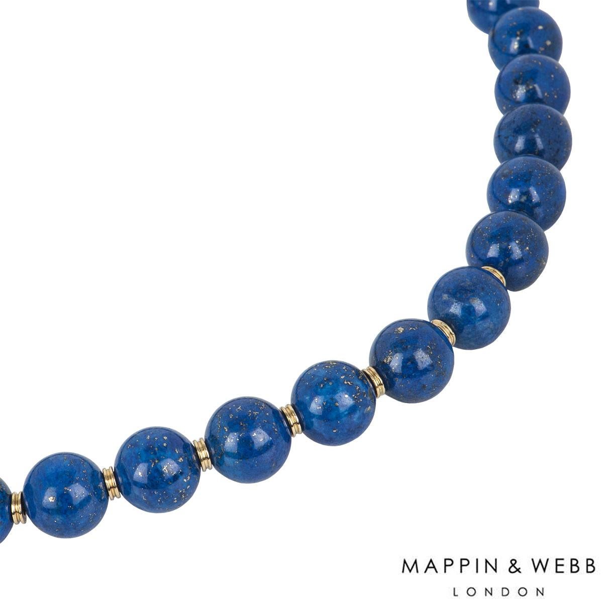 Women's or Men's Mappin & Webb Lapis Ball Set Necklace