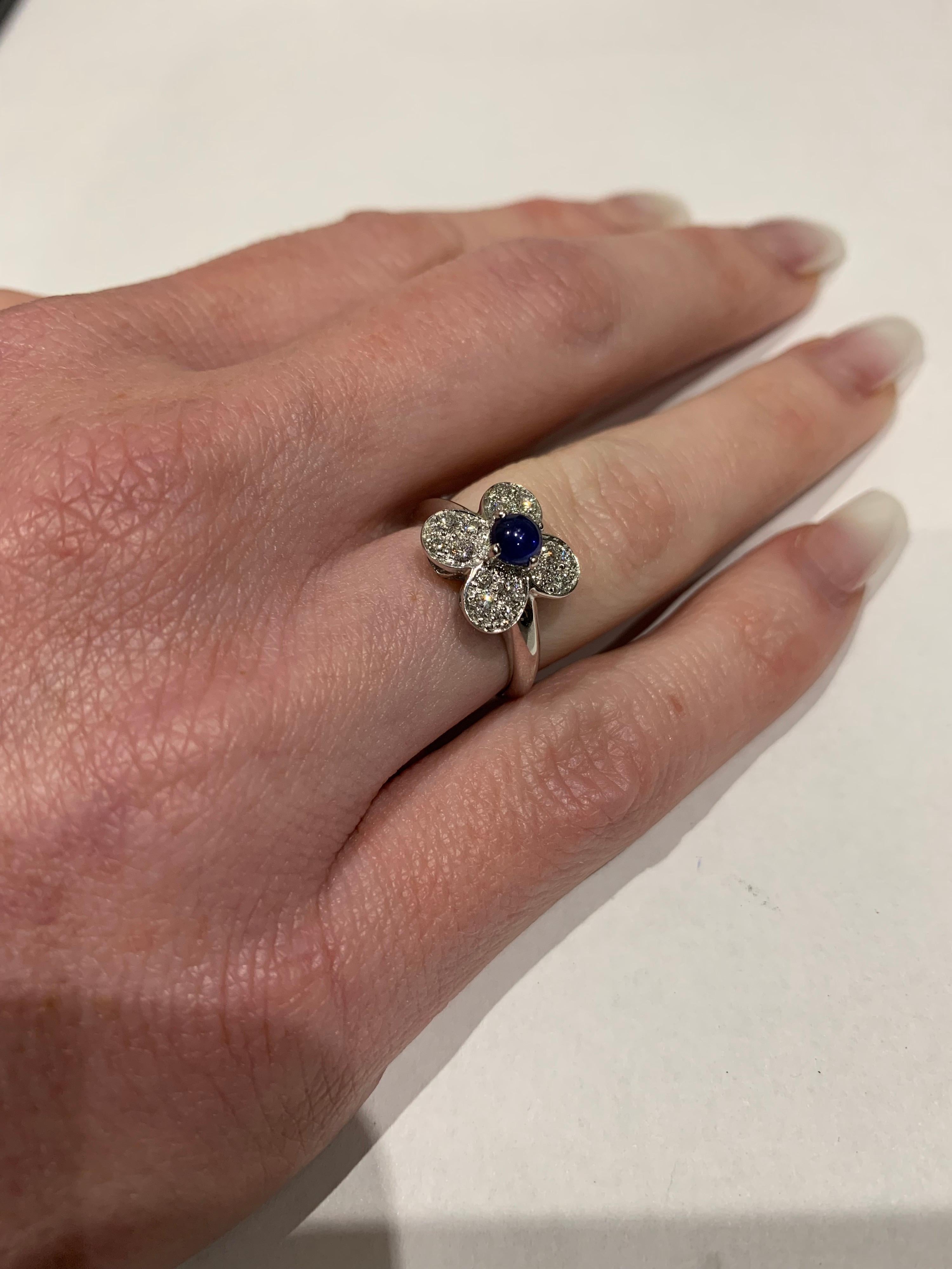 Women's Van Cleef & Arpels Diamond and Sapphire Alhambra Ring