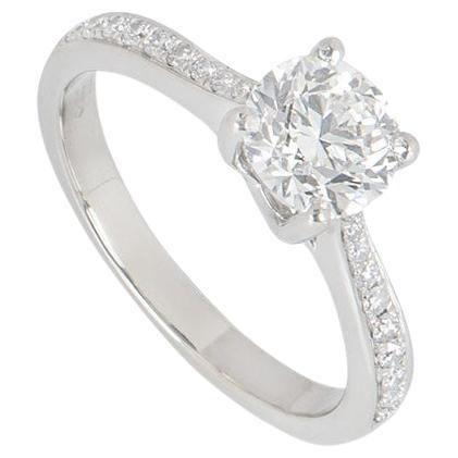 GIA Certified Laings Platinum Diamond Solitaire Engagement Ring 1.02 Carat For Sale