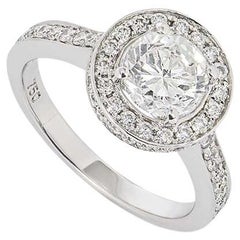 IGR Certified Round Brilliant Cut Diamond Engagement Ring 1.07 Carat