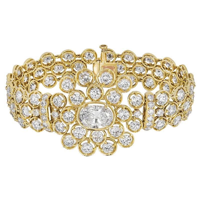 Pulsera de diamantes de oro amarillo Kutchinsky 2,72 ct E/SI1 en venta