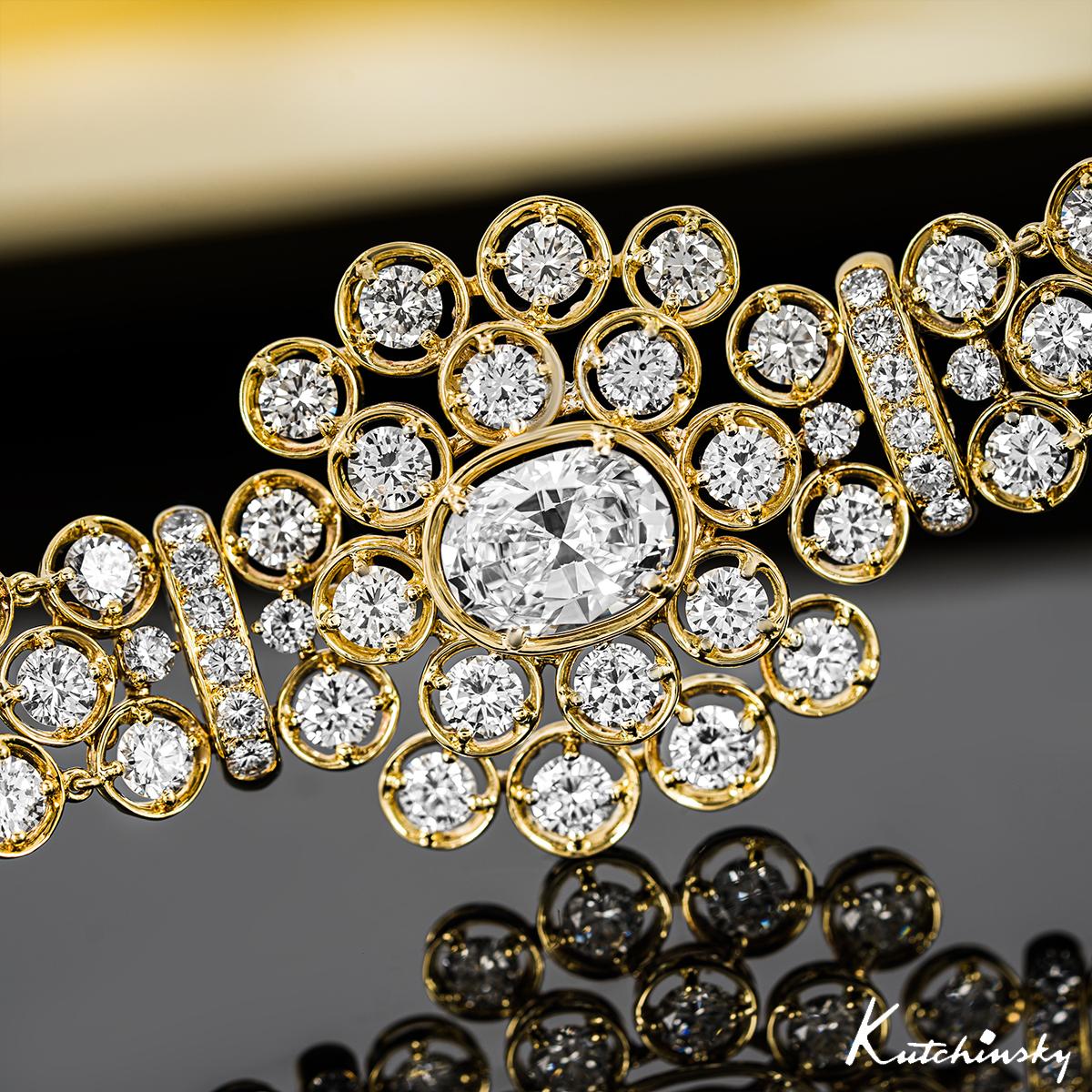 Pulsera de diamantes de oro amarillo Kutchinsky 2,72 ct E/SI1 en venta 2