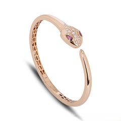 Bvlgari Serpenti-Armband aus Roségold mit Diamanten und Rubelliten