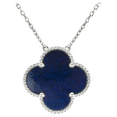 Van Cleef & Arpels Gold Blue Sèvres Porcelain Magic Alhambra Necklace VCARO2TD00
