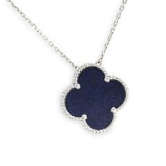 Van Cleef & Arpels Gold Blue Sèvres Porcelain Magic Alhambra Necklace VCARO2TD00