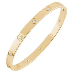 Cartier Yellow Gold Full Diamond Love Bracelet Size 16 B6040516