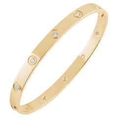 Cartier Yellow Gold Full Diamond Love Bracelet Size 21 B6040521