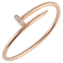 Cartier Rose Gold Diamond Juste Un Clou Bracelet Size 16 B6048516