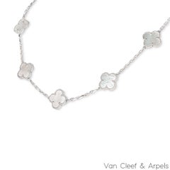 Van Cleef & Arpels White Gold Vintage Alhambra 10 Motif Necklace VCARF48500