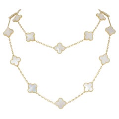 Van Cleef & Arpels Yellow Gold Vintage Alhambra 20 motif Necklace VCARA42100