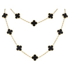 Van Cleef & Arpels Yellow Gold Vintage Alhambra 20 Motif Necklace VCARA43100