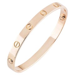 Cartier Rose Gold Plain Love Bracelet Size 16 B6035616