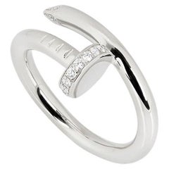 Cartier White Gold Diamond Juste Un Clou Ring Size 50 B4092700