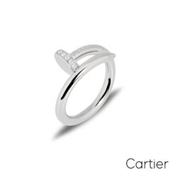 Cartier White Gold Diamond Juste Un Clou Ring Size 50 B4092700