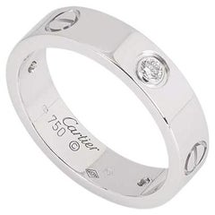 Cartier Love-Ring aus Weißgold mit halben Diamanten, Größe 49, B4032500