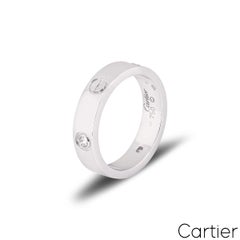 Cartier Love-Ring aus Weißgold mit halben Diamanten, Größe 49, B4032500