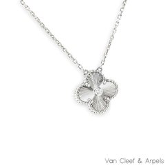 Van Cleef & Arpels 2020 Guilloche Vintage Alhambra Holiday Pendant VCARP6L800