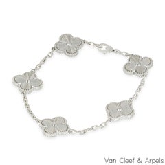 Van Cleef & Arpels Gold Guilloche Vintage Alhambra 5 Motif Bracelet VCARP9XE00