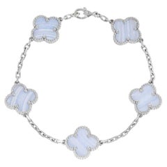 Van Cleef & Arpels Gold Chalcedony Vintage Alhambra 5 Motif Bracelet VCARD34700