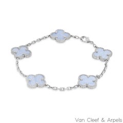 Van Cleef & Arpels Gold Chalcedony Vintage Alhambra 5 Motif Bracelet VCARD34700