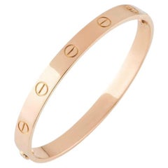 Cartier Rose Gold Plain Love Bracelet Size 16 B6035616