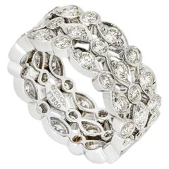 Tiffany & Co. Platinum 3 Row Diamond Jazz Eternity Ring Size 48 1.32ct TDW