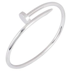 Cartier White Gold Plain Juste Un Clou Bracelet Size 15 B6048315