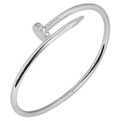 Cartier White Gold Diamond Juste Un Clou Bracelet Size 15 B6048715