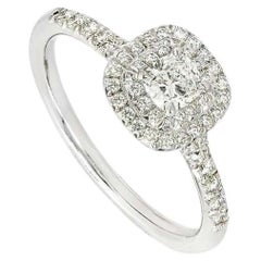 Tiffany & Co. Soleste Cushion Cut Diamond Double Halo Ring 0.33ct E/VS1 XXX