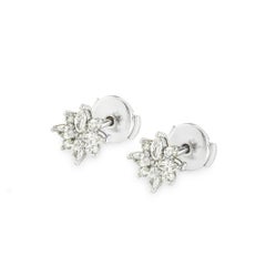 Tiffany & Co. Platinum Victoria Diamond Cluster Stud Earrings 0.72ct TDW