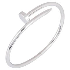 Cartier White Gold Plain Juste Un Clou Bracelet Size 19 B6048319