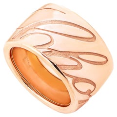 Chopard Rose Gold Chopardissimo Revolving Signature Ring Size 55 826582-5112
