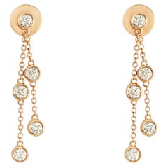 De Beers Rose Gold Clea Five Diamond Earrings 0.62ct