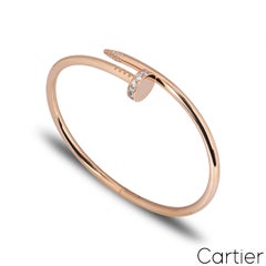 Cartier Rose Gold Diamond Juste Un Clou Bracelet Size 15 B6048515