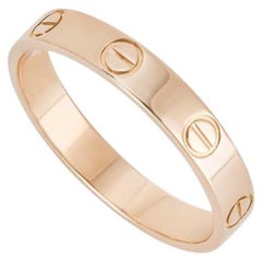 Cartier Rose Gold Plain Love Wedding Band Size 53 B4085200