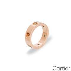 Cartier Rose Gold Coloured Stones Love Ring Size 50 B4087800