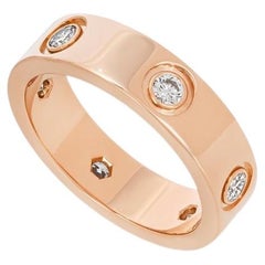 Cartier Rose Gold Full Diamond Love Wedding Band Size 58 B4050800