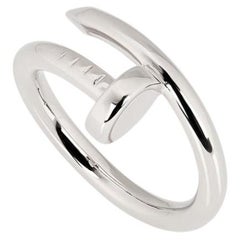 Cartier White Gold Plain Juste un Clou Ring Size 58 B4099200