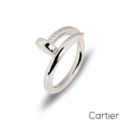 Cartier White Gold Plain Juste un Clou Ring Size 58 B4099200