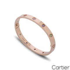 Cartier Rose Gold Coloured Stones Love Bracelet Size 18 B6036518