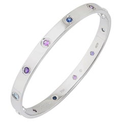 Cartier White Gold Coloured Stones Love Bracelet Size 16 B6036316
